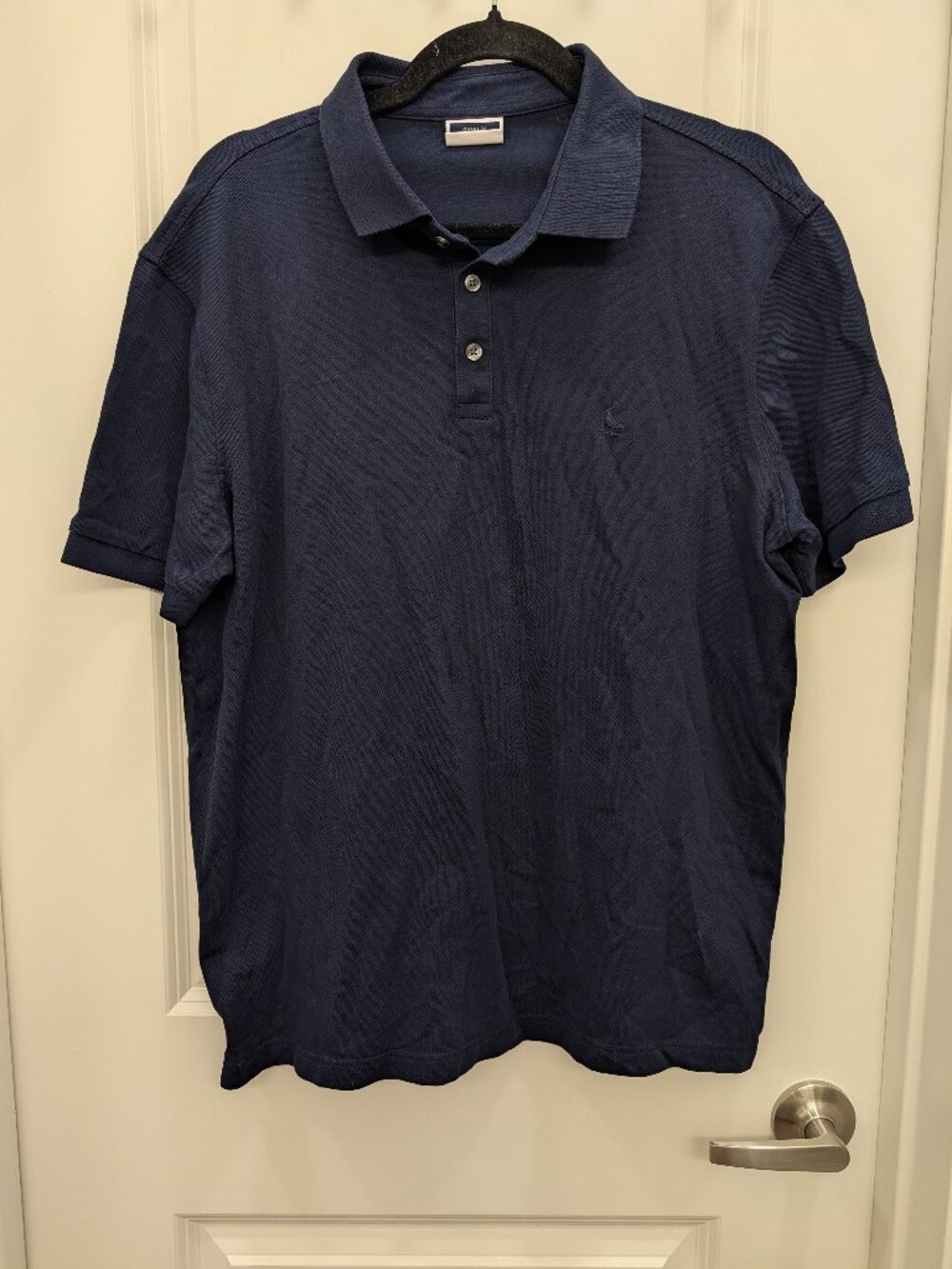 Charles Tyrwhitt Mens Navy Blue Cotton Short Sleeve Polo Shirt Size Large L